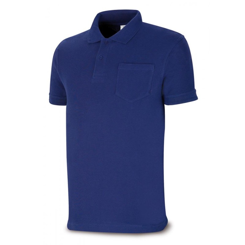 Polo BASIC LINE azul marino 100% algodón. 175 gr. Manga corta