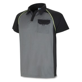 POLO "TÉCNICA" gris/negro poliéster 135 gr.