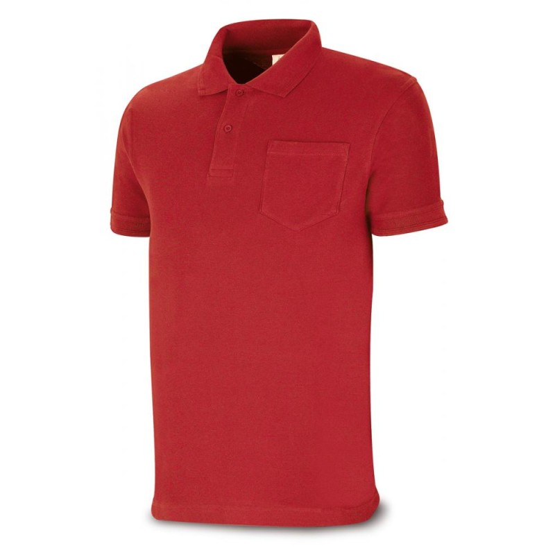 Polo BASIC LINE rojo 100% algodón. 175 gr. Manga corta