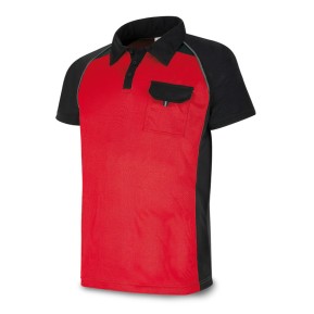 POLO "TÉCNICA" rojo/negro poliéster 135 gr.