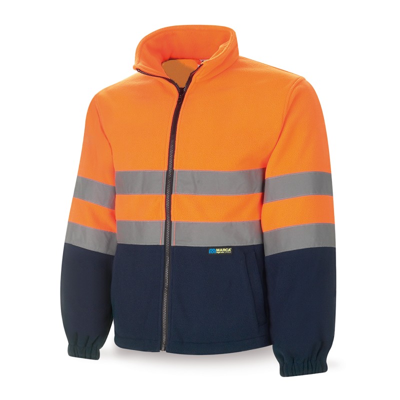 Chaqueta Polar Alta visibilidad naranja/azul marino 300 gr.