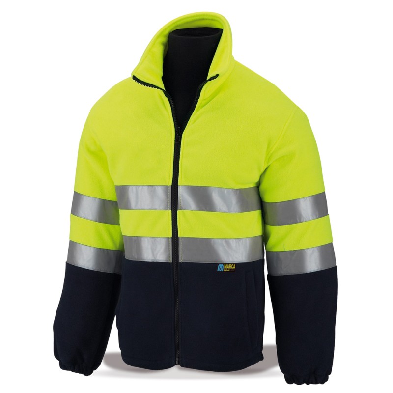 Chaqueta Polar Alta visibilidad amarillo/azul marino 300 gr.