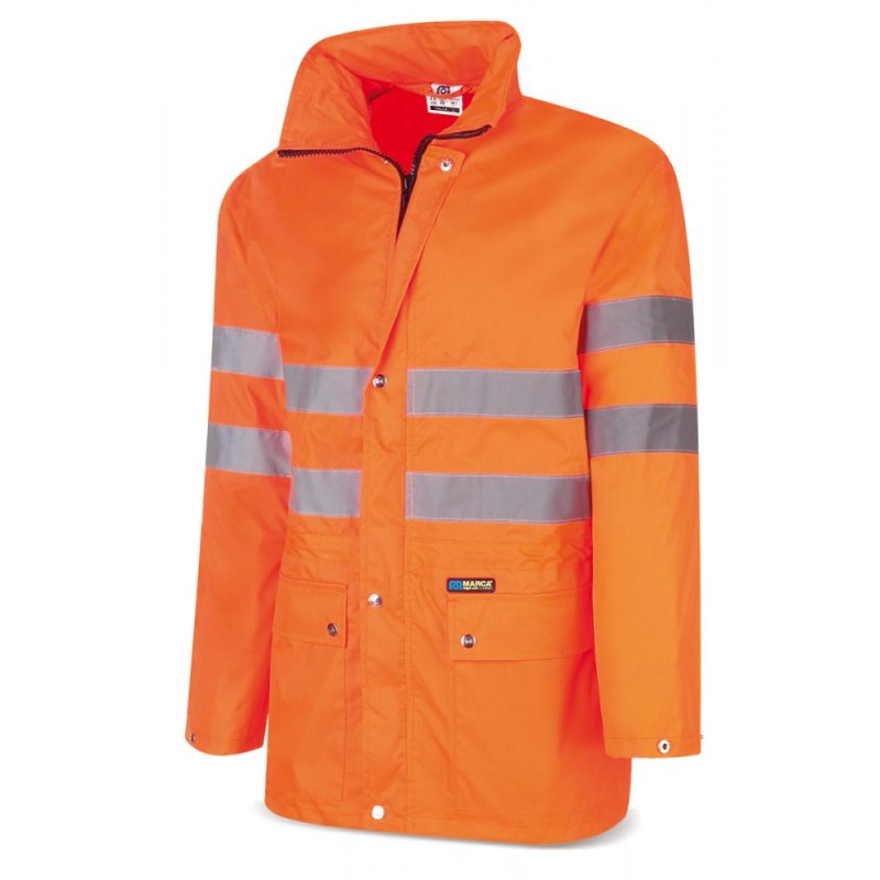 Chaqueta/Chubasquero Alta Visibilidad naranja poliéster 140 gr.