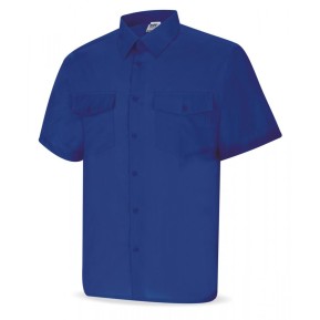 Camisa azulina poliéster/algodón 95 gr. Marga corta