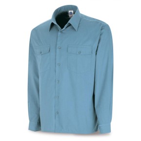 Camisa azul celeste poliéster/algodón 95 gr. Marga larga