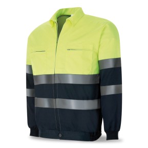 Chaqueta bicolor de alta visibilidad poliéster/algodón 430 g. acolchada