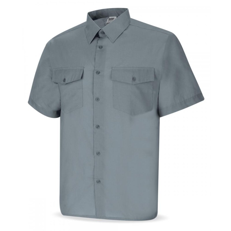 Camisa gris poliéster/algodón 95 gr. Marga corta