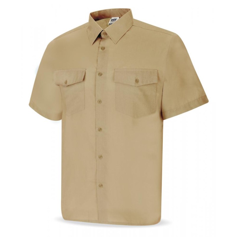 Camisa beige poliéster/algodón 95 gr. Marga corta