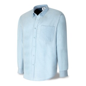 Camisa azul celeste tejido Oxford 100% algodón. Marga larga