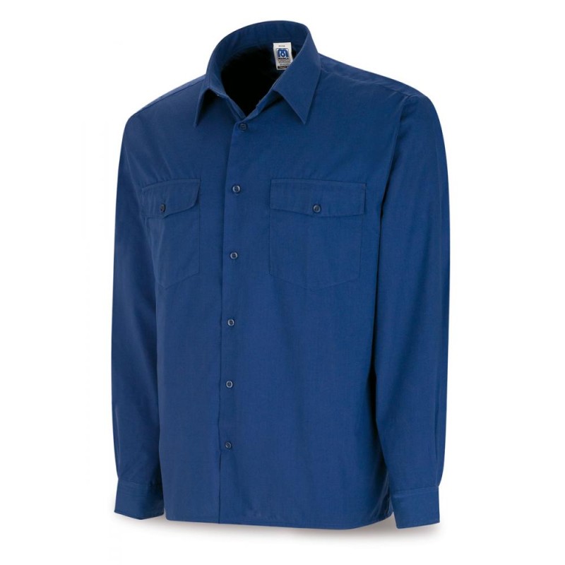 Camisa azulina algodón 125 gr. Marga larga