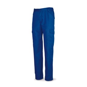 Pantalón azulina poliéster/algodón 200 g. Multibolsillos