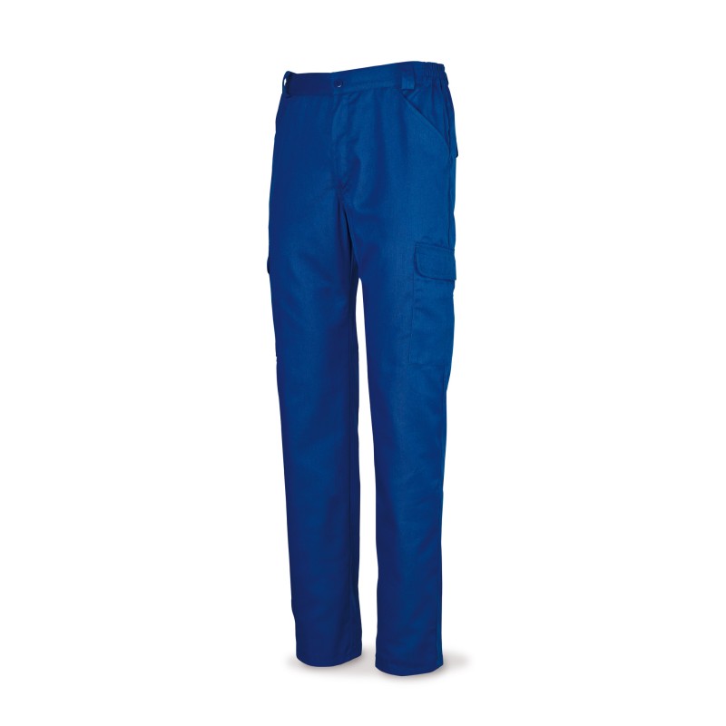 Pantalón azulina poliéster/algodón 200 g. Multibolsillos