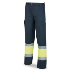 Pantalón bicolor de alta visibilidad poliéster/algodón 430 g. acolchado