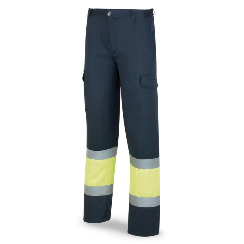 Pantalón bicolor de alta visibilidad poliéster/algodón 430 g. acolchado