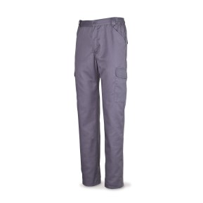 Pantalón gris poliéster/algodón 200 g. Multibolsillos.