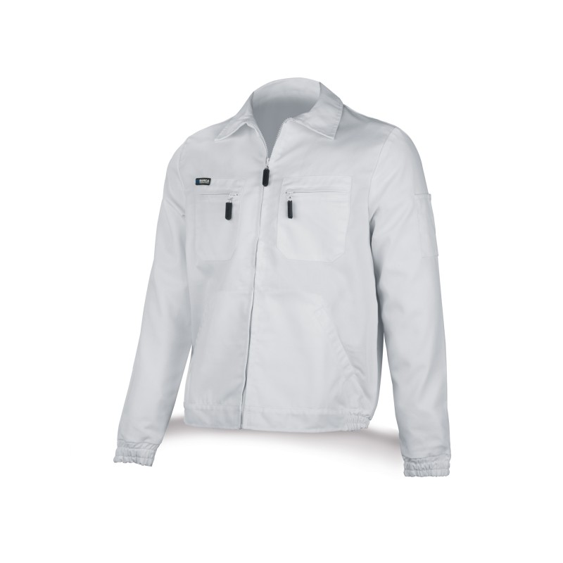 Chaqueta blanca poliéster/algodón de 245 g.