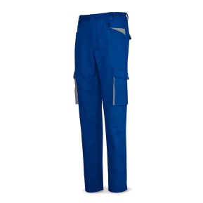 Pantalón azulina en Algodón de 270 g. Multibolsillos
