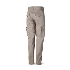 Pantalón gris poliester/algodón de 245 g. Multibolsillo