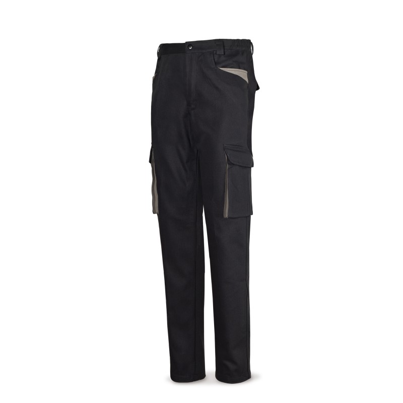 Pantalón negro en Algodón de 270 g. Multibolsillos