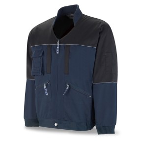 Chaqueta FIRST LINE azul marino/negro poliéster/algodón 245 gr.