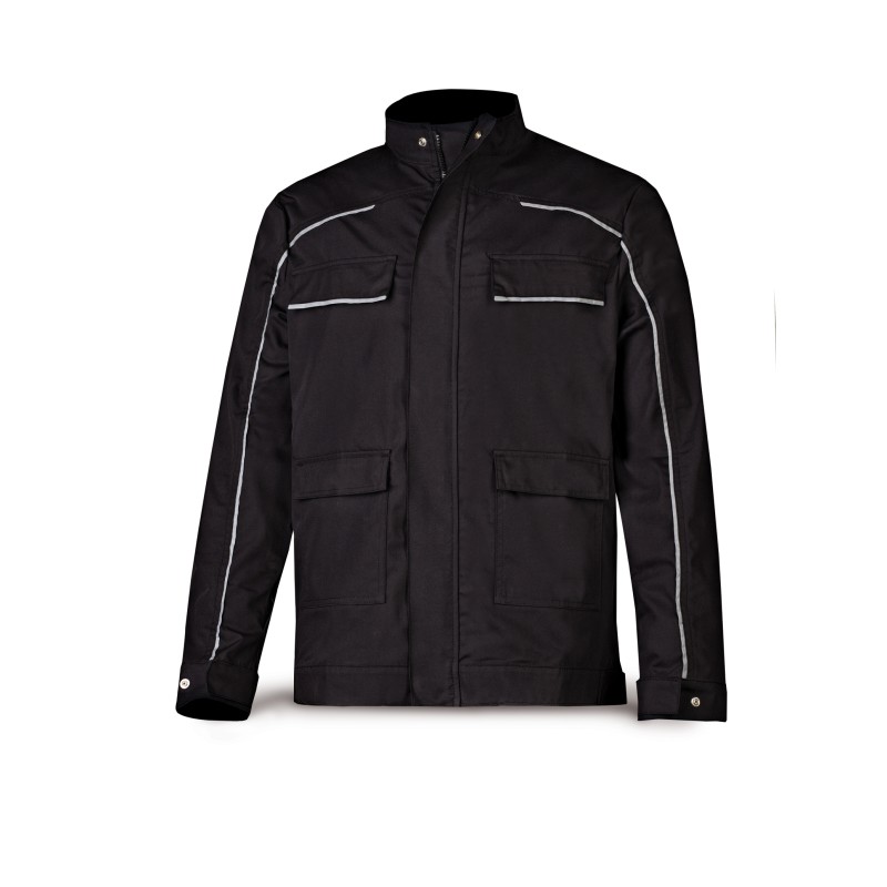 Chaqueta tergal canvas 245 g. Color negro.