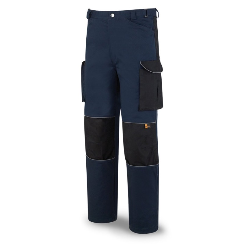 Pantalón FIRST LINE azul marino/negro poliéster/algodón 245 gr. Multibolsillos