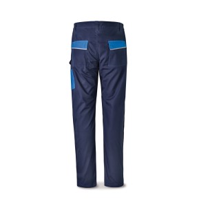 Pantalón CANVAS azul marino/azulina poliéster/algodón 245 g. Multibolsillos