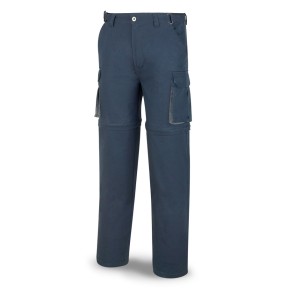 Pantalón DESMONTABLE azul marino algodón 200 gr. Multibolsillos