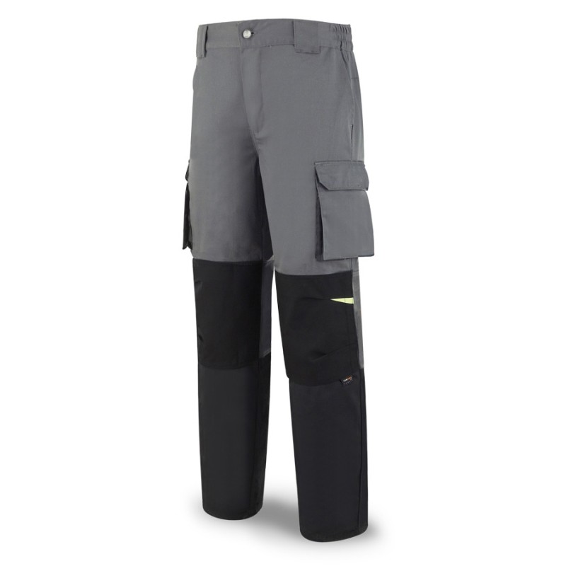 Pantalón FIRST LINE gris/negro poliéster/algodón 245 gr. Multibolsillos