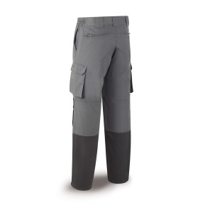 Pantalón FIRST LINE gris/negro poliéster/algodón 245 gr. Multibolsillos