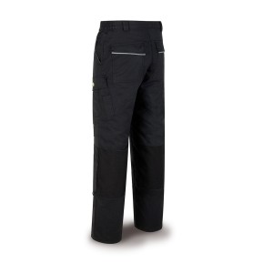 Pantalón CANVAS negro poliéster/algodón 245 g. Multibolsillos