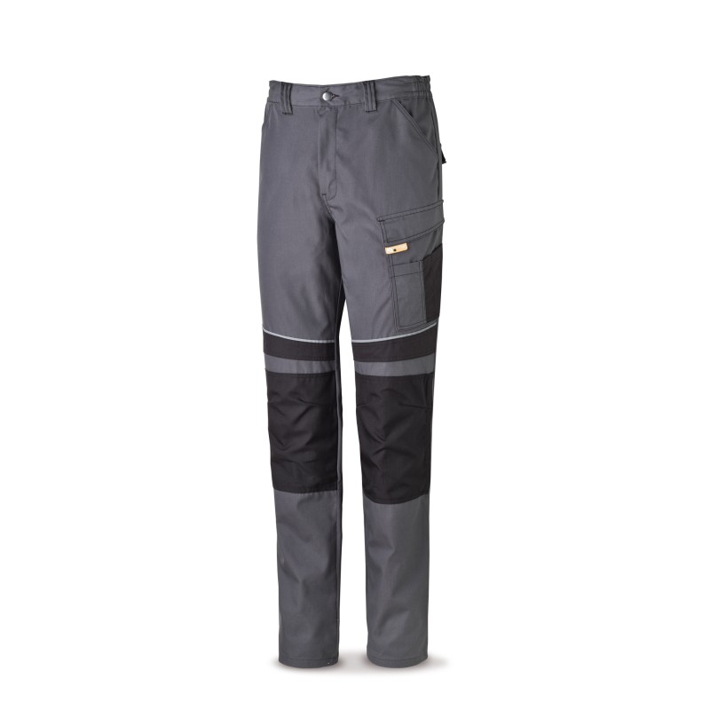 Pantalón CANVAS gris/negro poliéster/algodón 245 g. Multibolsillos