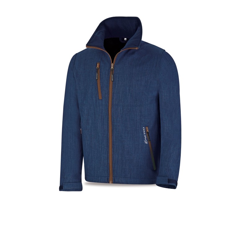 Cazadora tipo vaquero Softshell modelo ZIRCÓN Azul 320 gr.