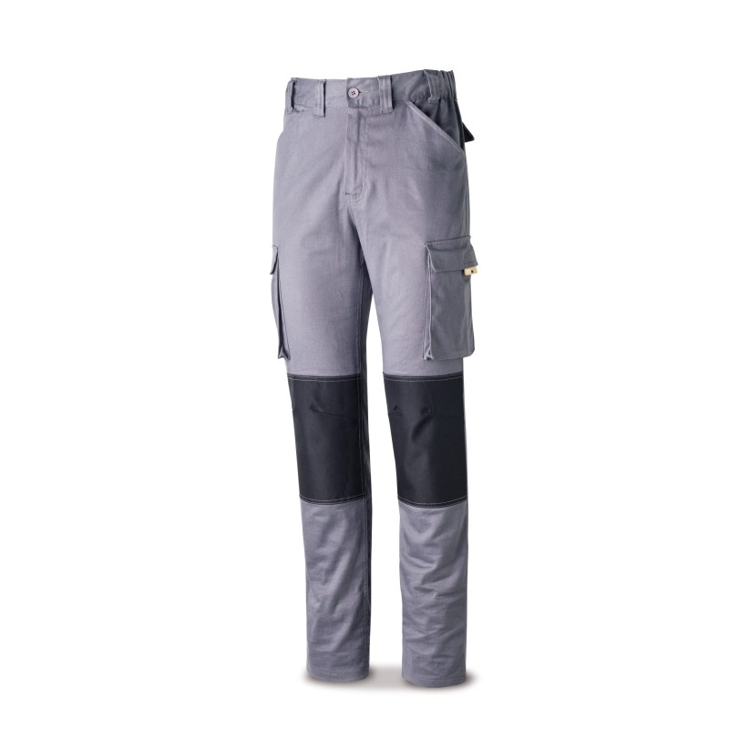Pantalón STRETCH Pro Series gris algodón. 220 gr. Multibolsillos