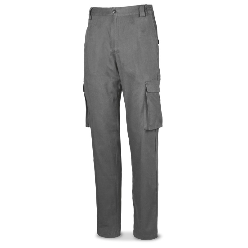 Pantalón STRETCH básico gris algodón 240 gr.