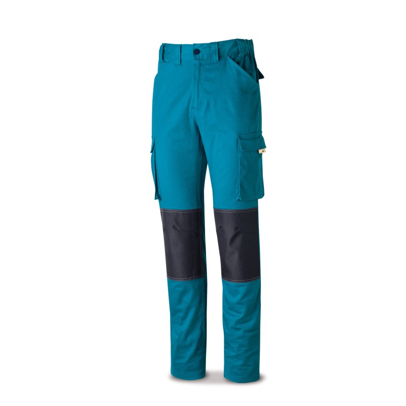 Pantalón STRETCH Pro Series azul eléctrico algodón. 220 gr. Multibolsillos