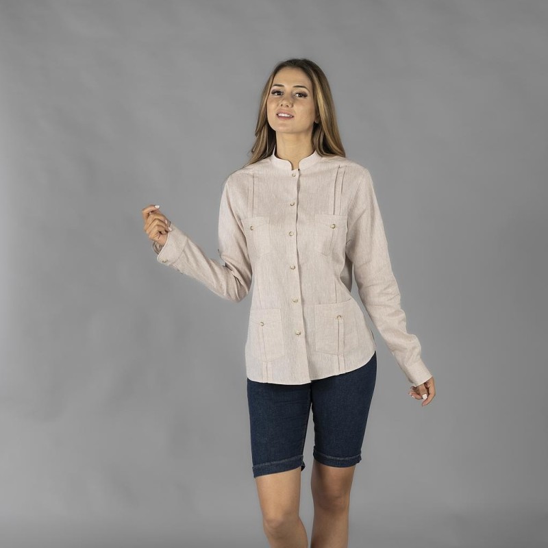 GUAYABERA MUJER CUELLO MAO ISABELA