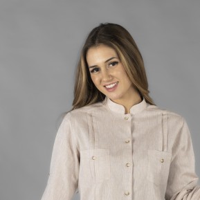 GUAYABERA MUJER CUELLO MAO ISABELA