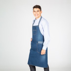 DELANTAL CON PETO LAVADO TEJANO AÑIL 90X75 CM "REDLINE"