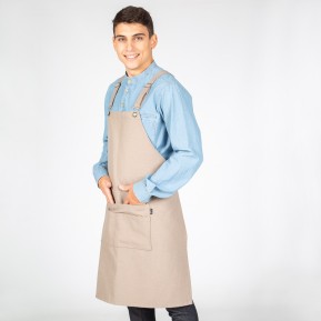 DELANTAL CON PETO GRIS TIRANTE ESPALDA 82X72 CM