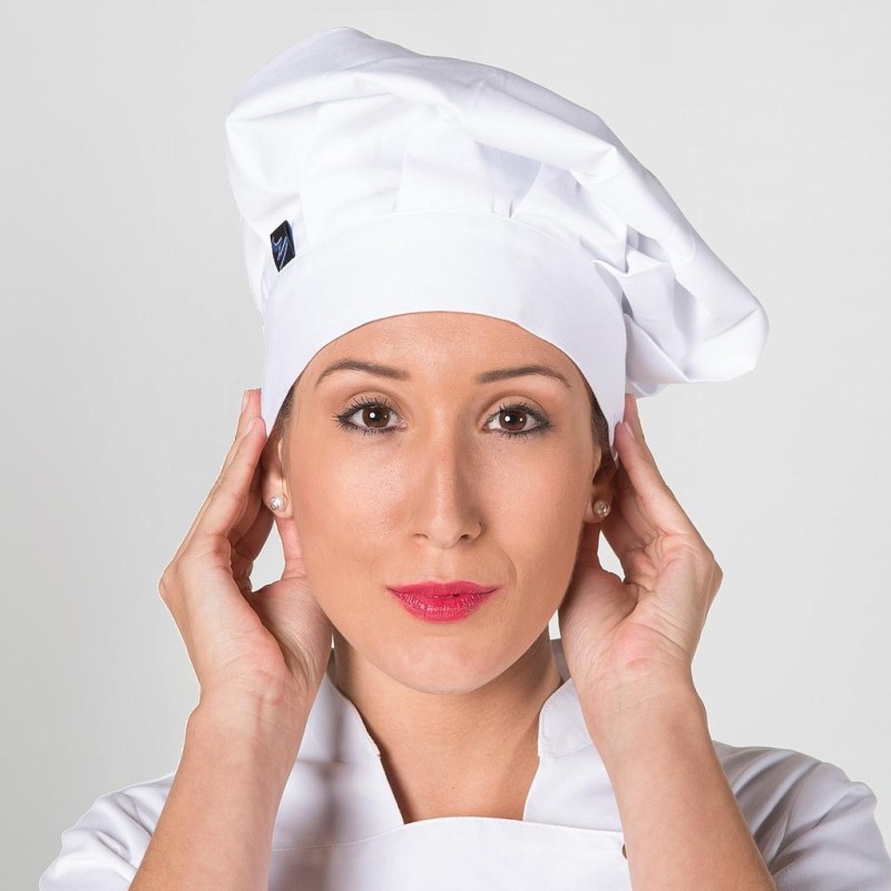 GORRO GRAN CHEF BLANCO CON VELCRO