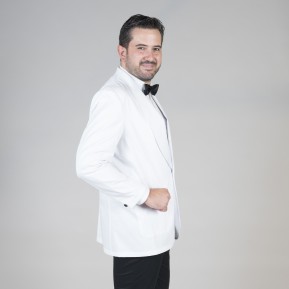 CHAQUETILLA SMOKING 1 BOTON BLANCA