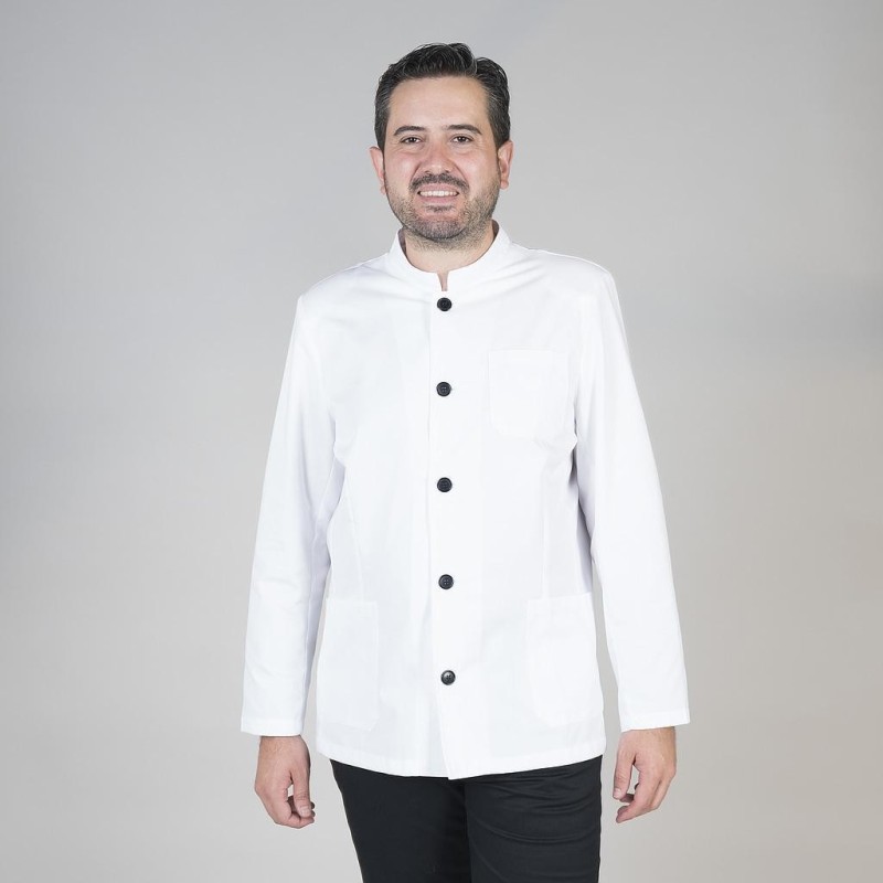 CHAQUETA HOMBRE CUELLO MAO BLANCA