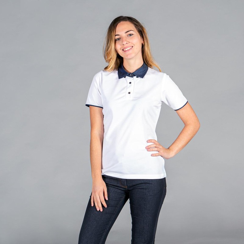 POLO MUJER CUELLO CAMISERO TEJANO "REDLINE